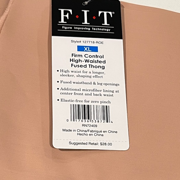 🔥FIT🔥Figure Improving Technology SIZE XL Firm Control High-Waisted Fused Thong - Picture 5 of 10